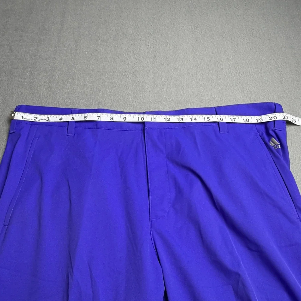 Adidas Golf Pants Mens 40x30 Royal Blue Flat Front Performance Trousers 3 Stripe